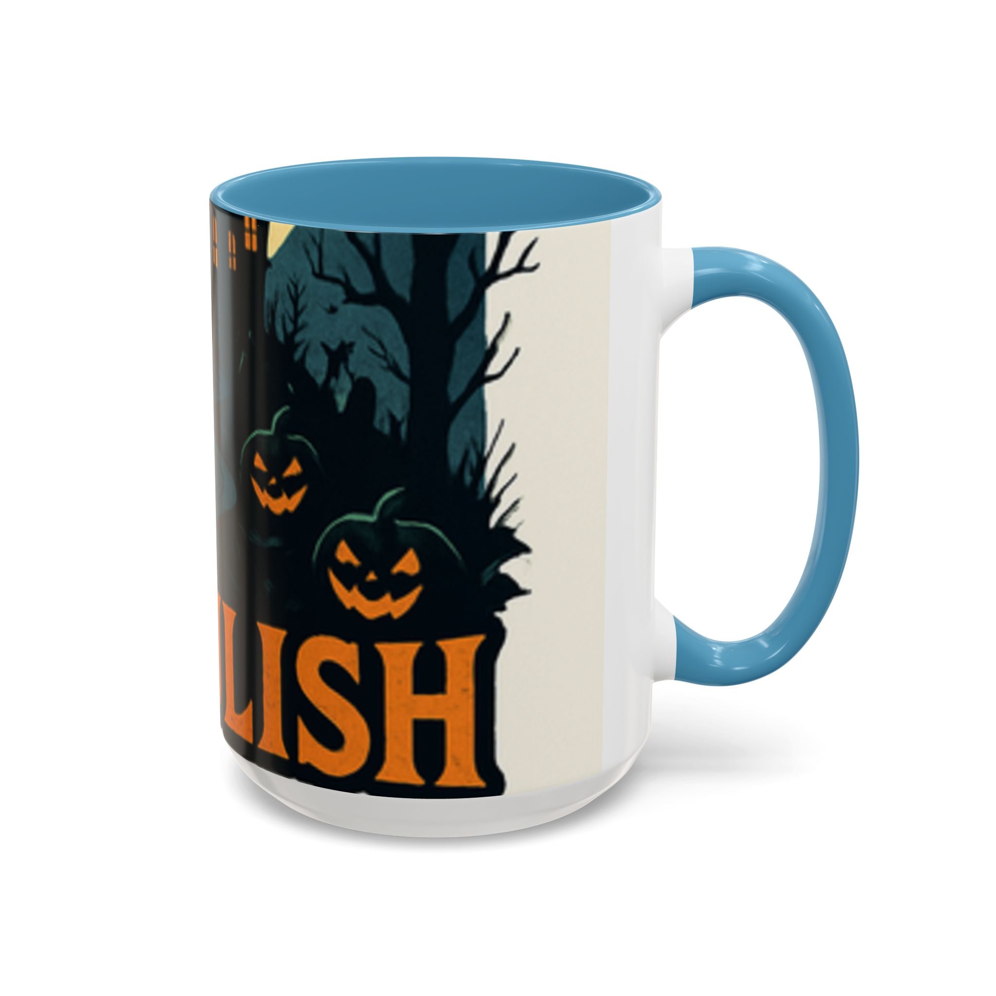 Spooky Cozy October Accent Coffee Mug — Autumn Vibe Ceramic (11/15 oz)