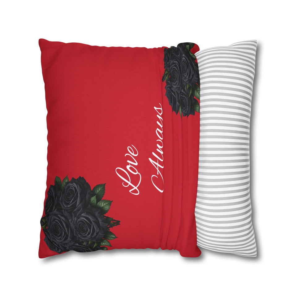 Red Rose Pillow Cover – Floral Decorative Throw Pillowcase