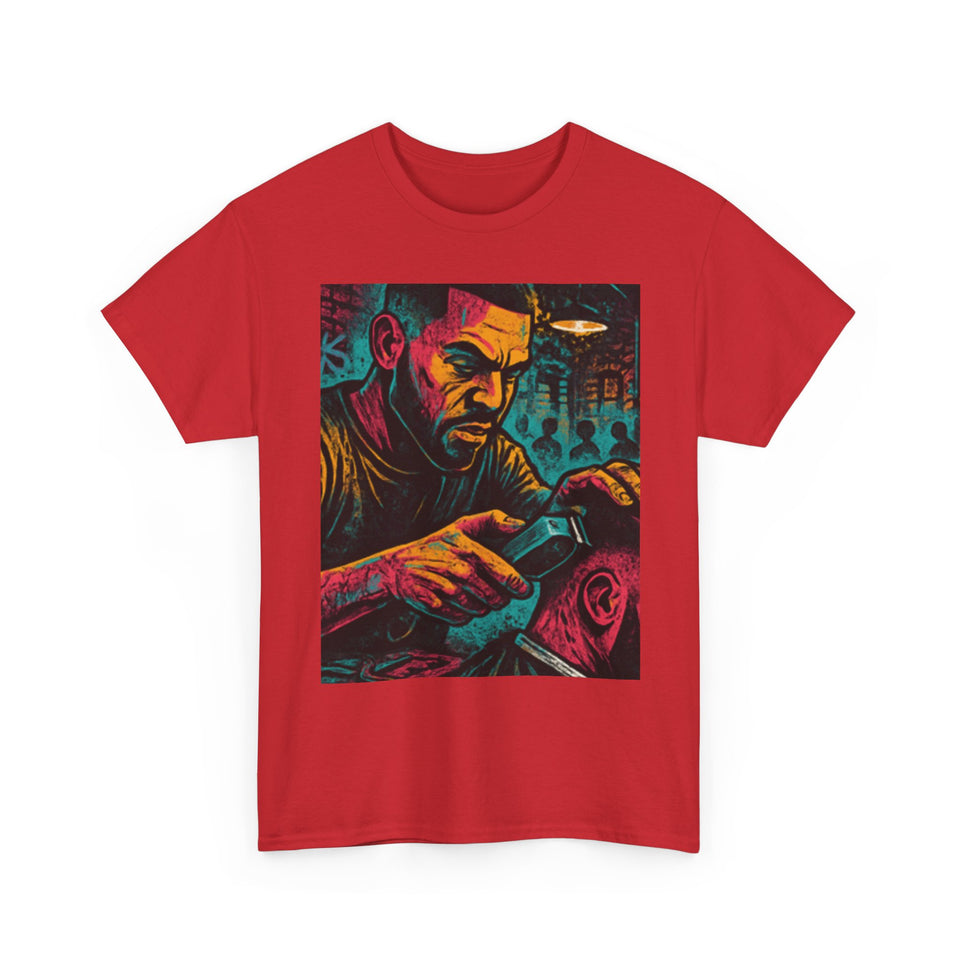 Barber Art Tee - Vintage Barber Graphic Shirt, Gift for Barbers, Cool T-Shirt for Men, Stylish Unisex Cotton Tee, Casual Wear