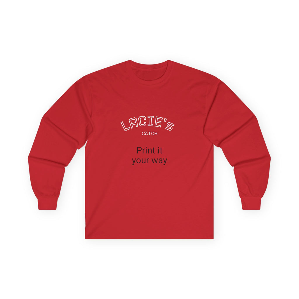 Customizable Long Sleeve Tee for Personalized Style, Gift for Friends, Unique Fashion, Casual Wear, Celebration Apparel, Statement T-Shirt
