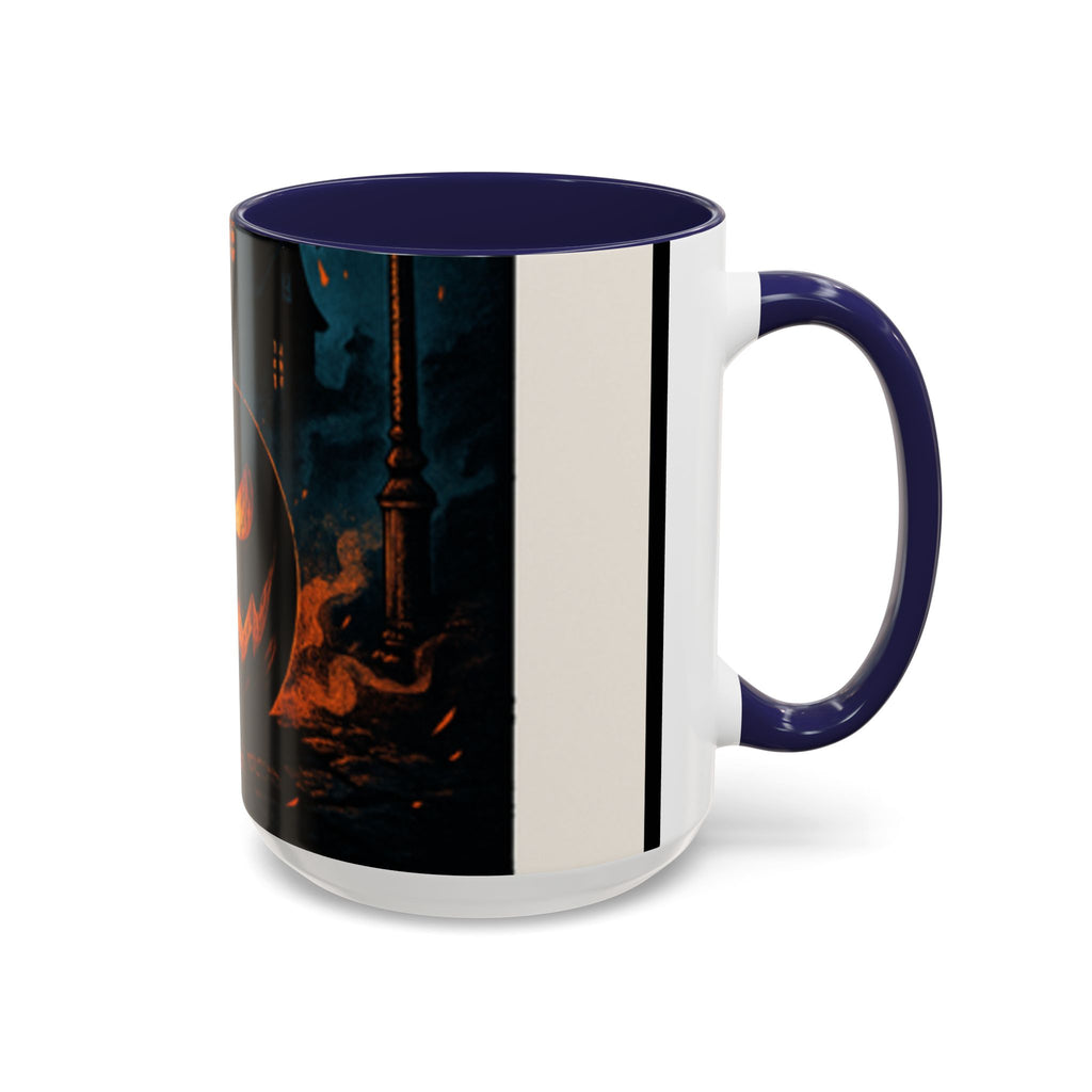 Spooky Pumpkin Coffee Accent Mug — Autumn Vibes Ceramic Coffee Cup (11/15 oz)