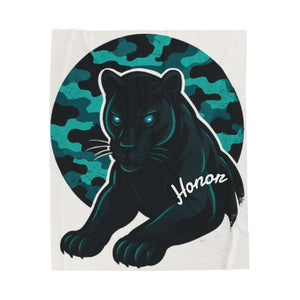 Velvet Fleece Blanket, Plush Panther Blanket, Cozy Bedding, Panther Fan Gift, Honor Edition