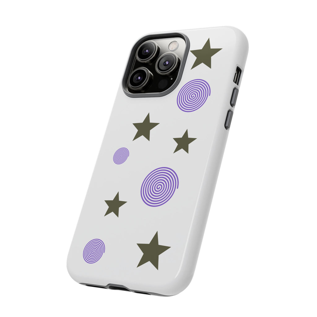 Trendy Phone Case, Stylish Phone Cover, Protective Phone Shell, Unique Phone Accessory, Gift for Her, Star and Swirl Design