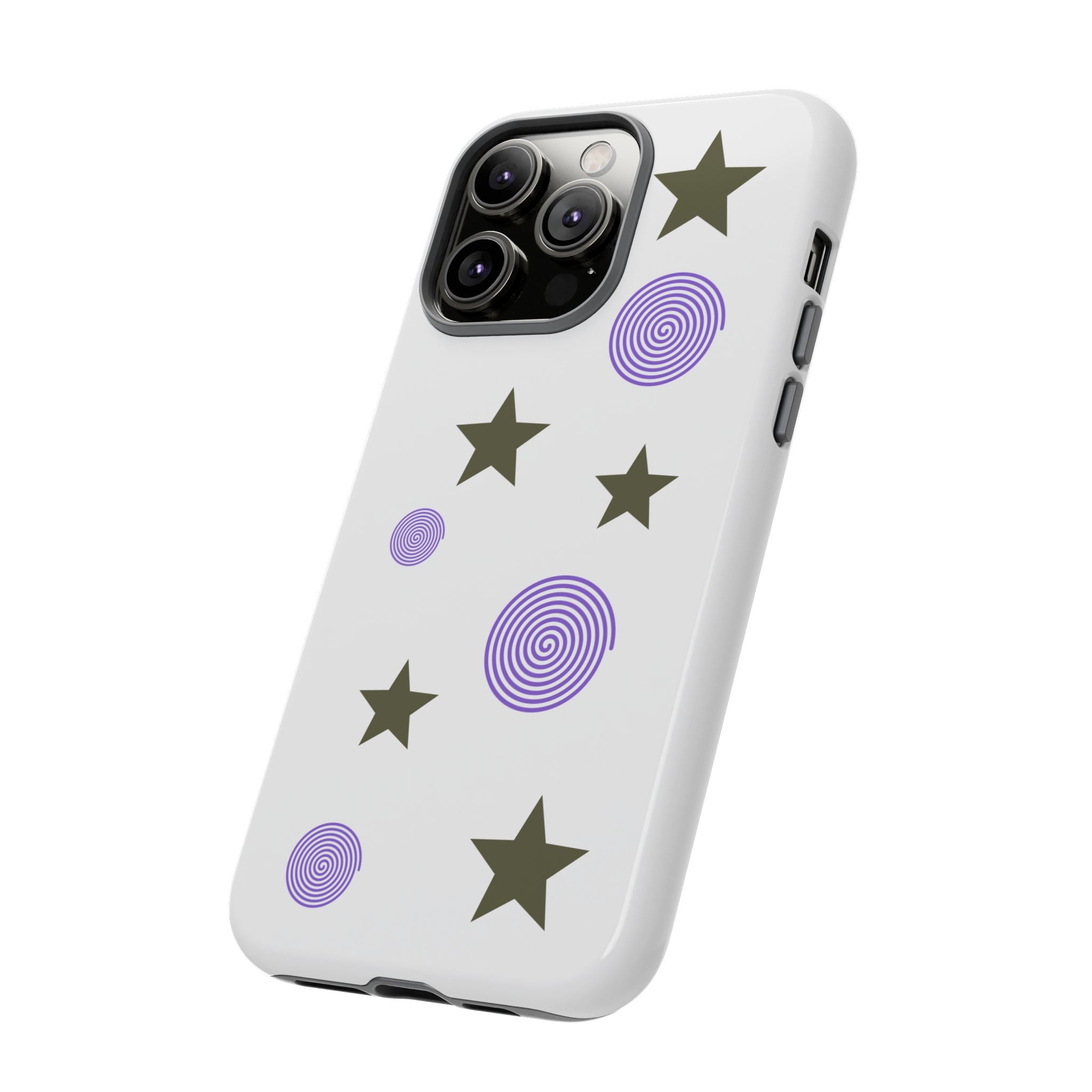 Trendy Phone Case, Stylish Phone Cover, Protective Phone Shell, Unique Phone Accessory, Gift for Her, Star and Swirl Design