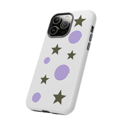 Trendy Phone Case, Stylish Phone Cover, Protective Phone Shell, Unique Phone Accessory, Gift for Her, Star and Swirl Design