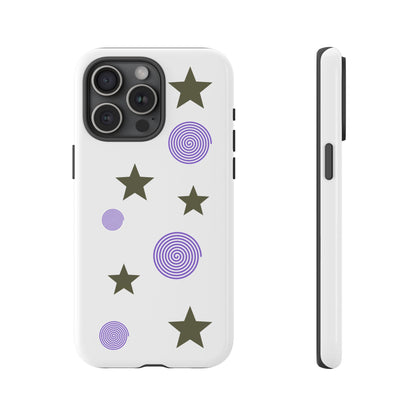 Trendy Phone Case, Stylish Phone Cover, Protective Phone Shell, Unique Phone Accessory, Gift for Her, Star and Swirl Design