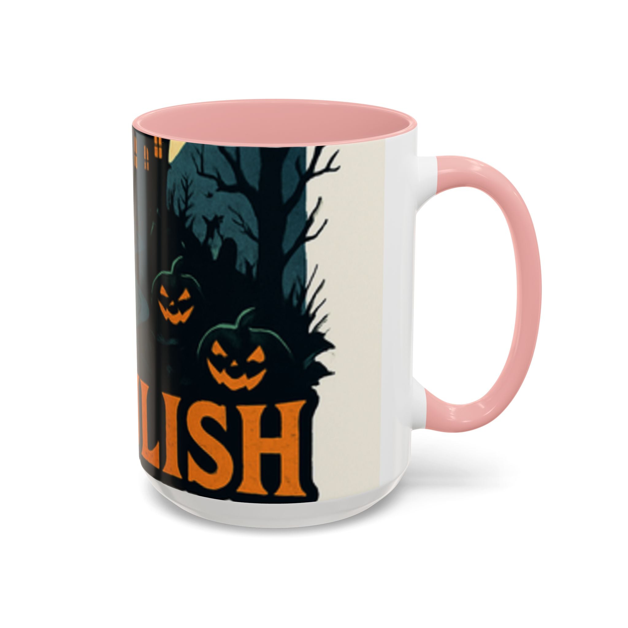 Spooky Cozy October Accent Coffee Mug — Autumn Vibe Ceramic (11/15 oz)