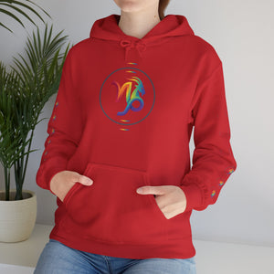 Capricorn Rainbow Zodiac Hoodie — Colorful Astrology Sweatshirt with Capricorn Symbol