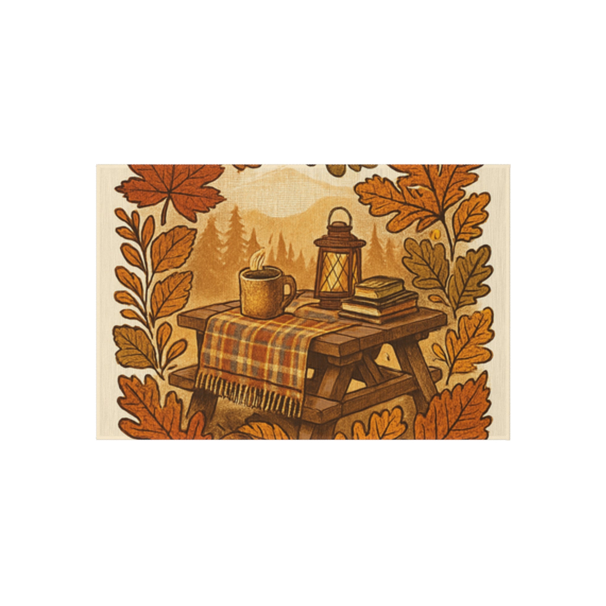 Autumn Outdoor Rug, Patio Mat, Fall Decor, Camping Mat, Outdoor Living Accents, Seasonal Home Decor