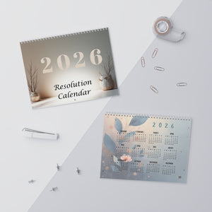 Neutral Leaf Art Wall Calendar | Monthly Planner Calendar