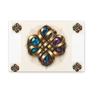 Canvas Wall Art, Elegant Gemstone Knot Design, Home Decor, Unique Gift, Art Print, Wall Hanging, Apartment Decor