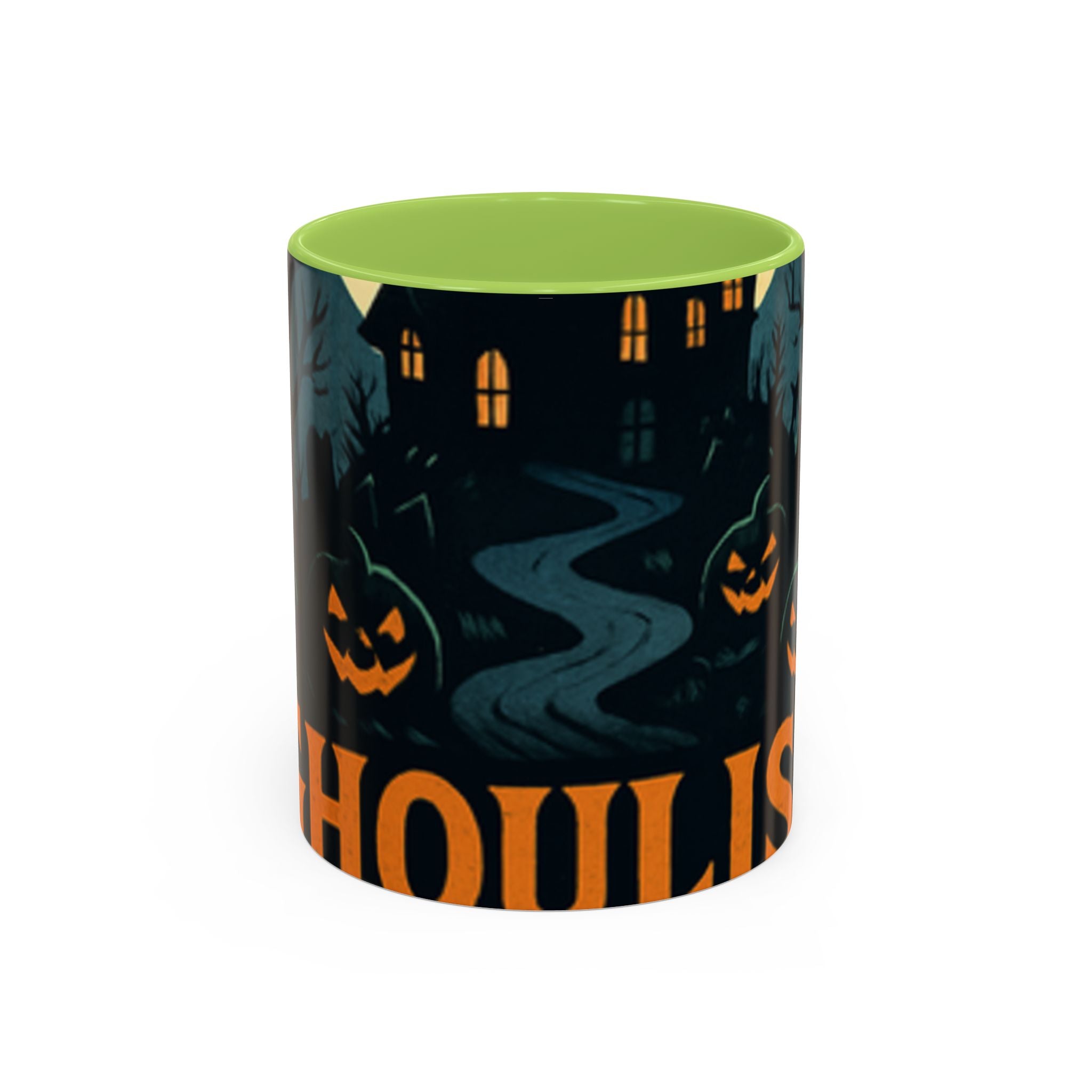 Spooky Cozy October Accent Coffee Mug — Autumn Vibe Ceramic (11/15 oz)