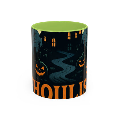 Spooky Cozy October Accent Coffee Mug — Autumn Vibe Ceramic (11/15 oz)