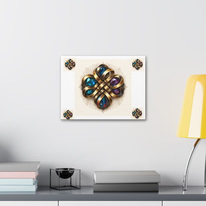 Canvas Wall Art, Elegant Gemstone Knot Design, Home Decor, Unique Gift, Art Print, Wall Hanging, Apartment Decor