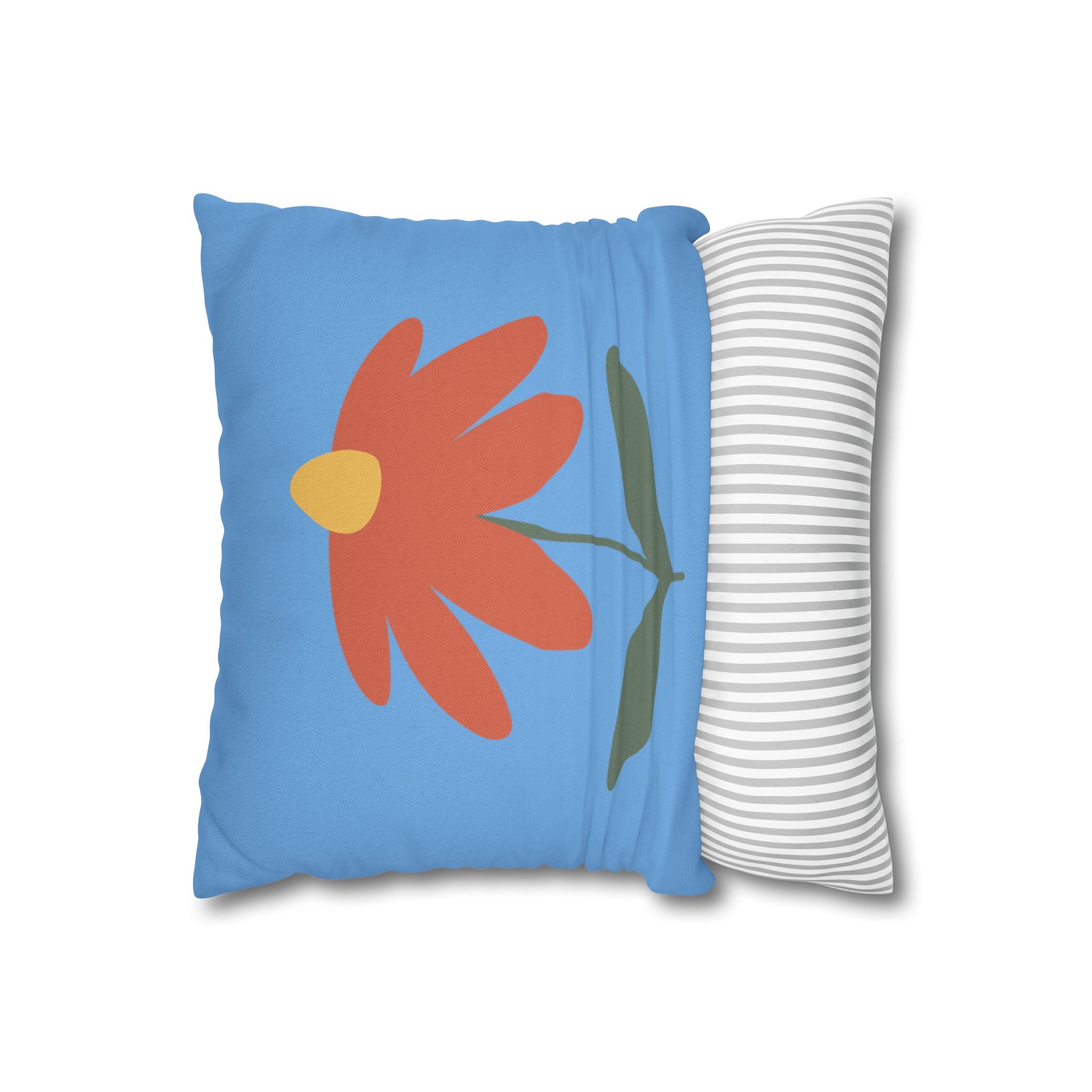 Vibrant Floral Square Pillowcase, Cozy Home Decor, Gift, Bedroom Accent, Spring Interior, Flower Cushion Cover