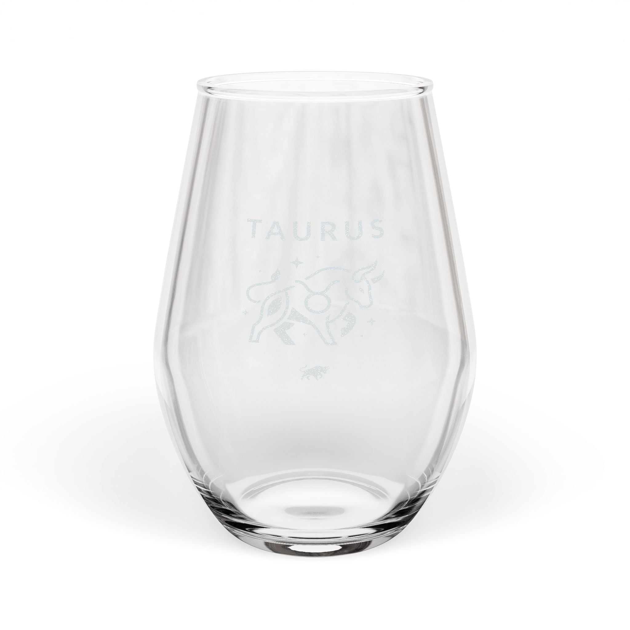 Engraved Taurus Stemless Wine Glass — 11.5 oz Zodiac Gift