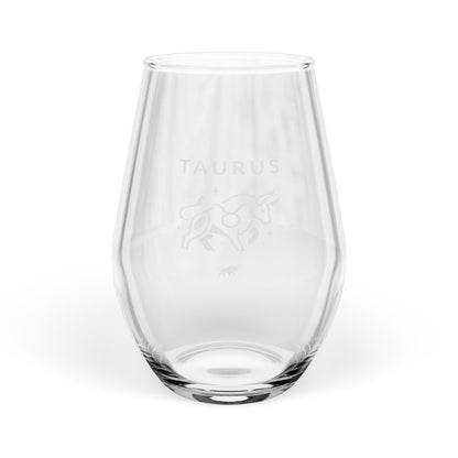 Engraved Taurus Stemless Wine Glass — 11.5 oz Zodiac Gift