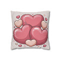 Heart Cluster Pillowcase — Cute Pink Valentine Decorative Throw Pillow