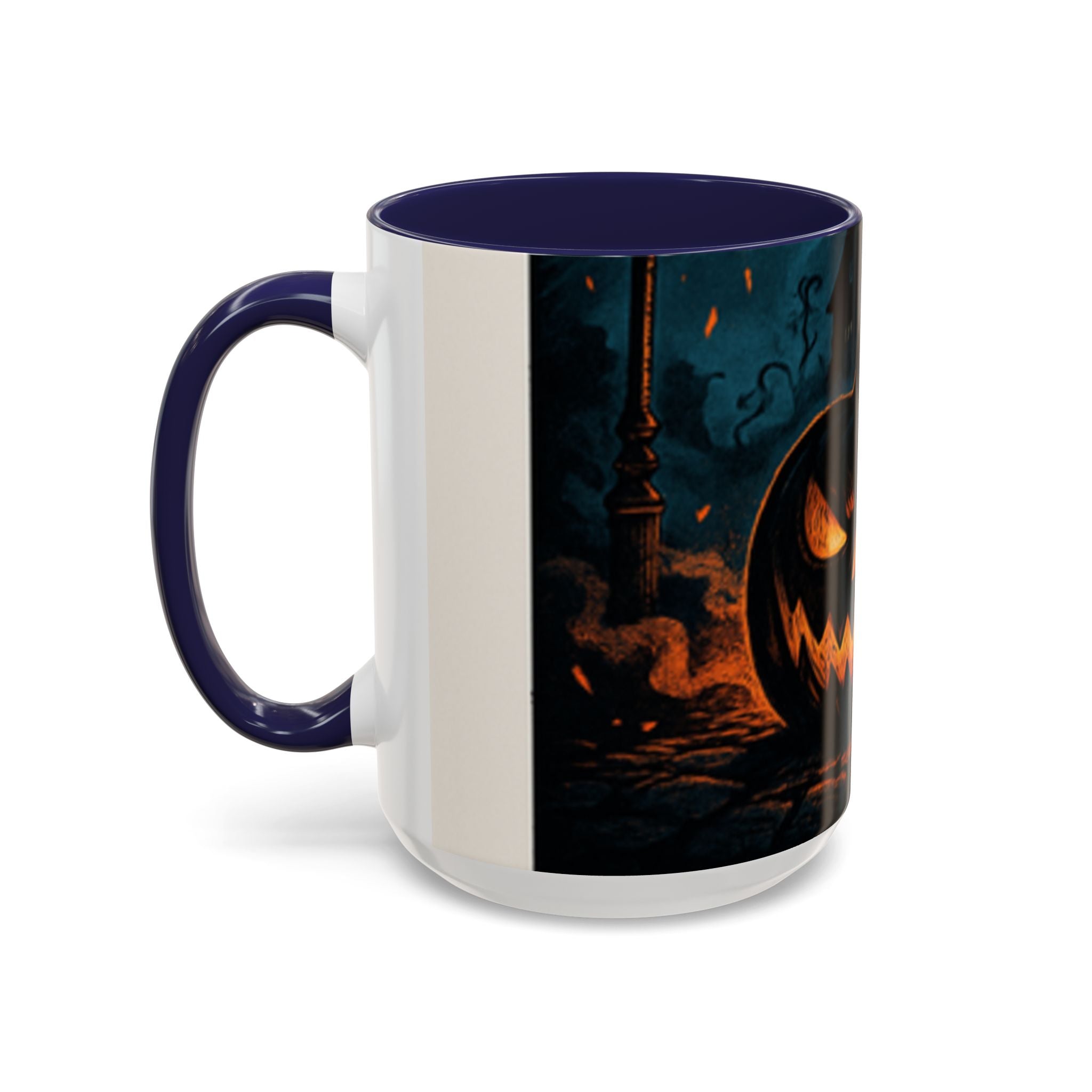 Spooky Pumpkin Coffee Accent Mug — Autumn Vibes Ceramic Coffee Cup (11/15 oz)