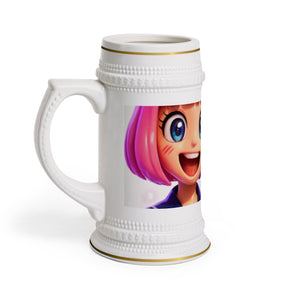 Anime Inspired Beer Stein Mug, Perfect for Parties, Birthdays, Unique Barware, Quirky Drinkware, Celebration Gifts