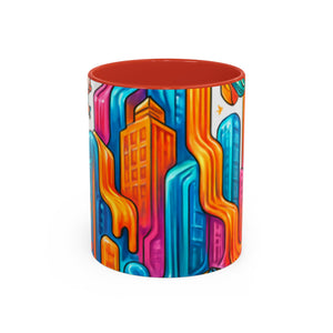 CartersLog Colorful Cosmic Design Accent Coffee Mug – 11oz & 15oz Modern Art Cup
