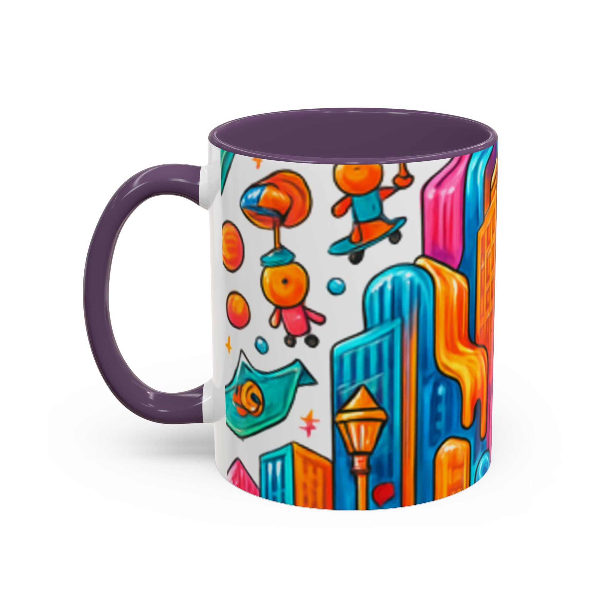 Colorful Cosmic Design Accent Coffee Mug | Cute Modern Cosmic Art