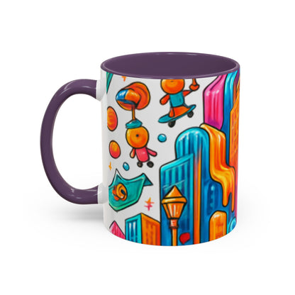 CartersLog Colorful Cosmic Design Accent Coffee Mug – 11oz &amp; 15oz Modern Art Cup