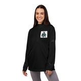 Green Floral Dragon Embroidery Quarter-Zip Pullover