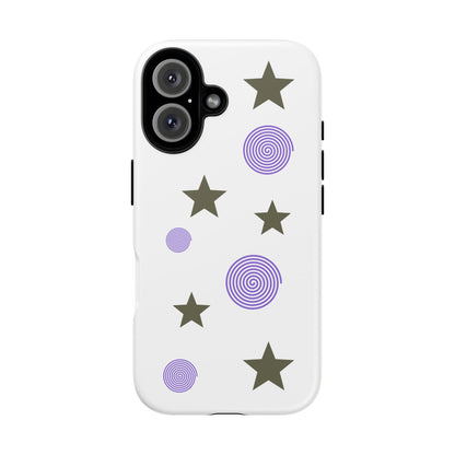 Trendy Phone Case, Stylish Phone Cover, Protective Phone Shell, Unique Phone Accessory, Gift for Her, Star and Swirl Design