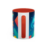 CartersLog Happy Fox Space Adventure Accent Coffee Mug – 11oz & 15oz Cute Cosmic Design