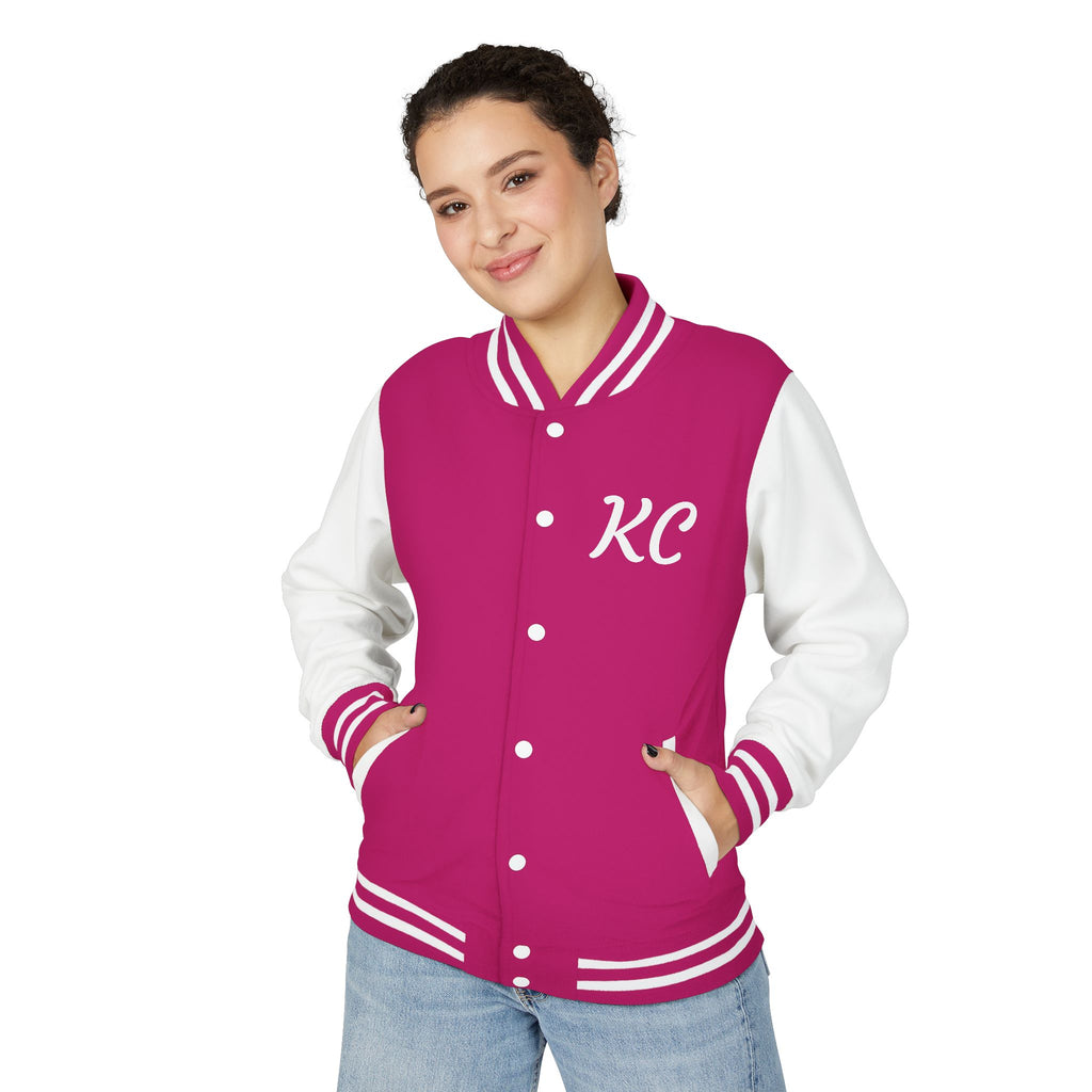 World Is Mine Graffiti Logo Letterman Jacket | KC Chest Monogram