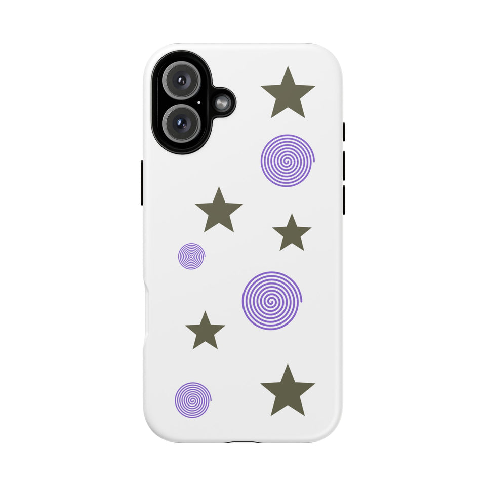 Trendy Phone Case, Stylish Phone Cover, Protective Phone Shell, Unique Phone Accessory, Gift for Her, Star and Swirl Design