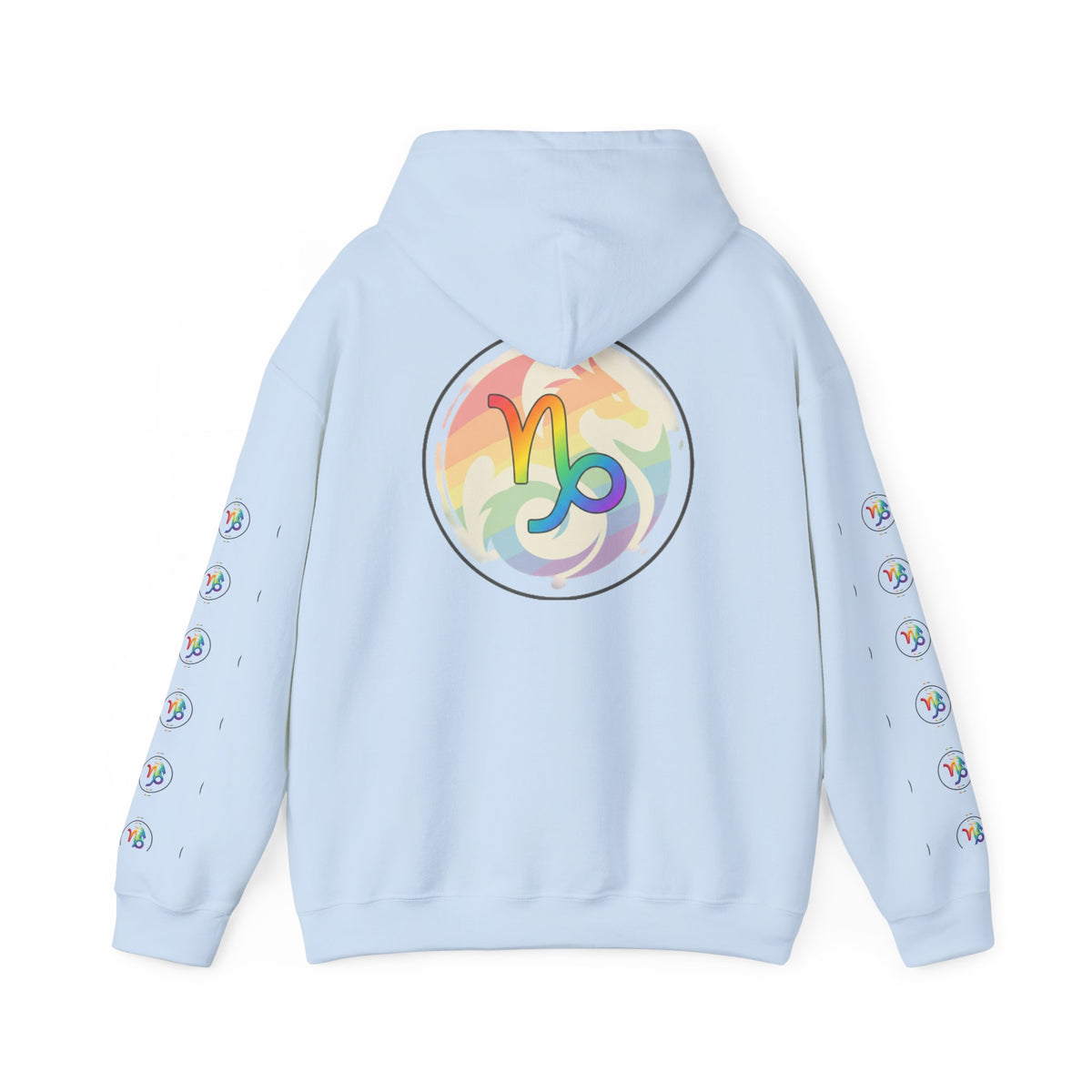 Capricorn Rainbow Zodiac Hoodie — Colorful Astrology Sweatshirt with Capricorn Symbol