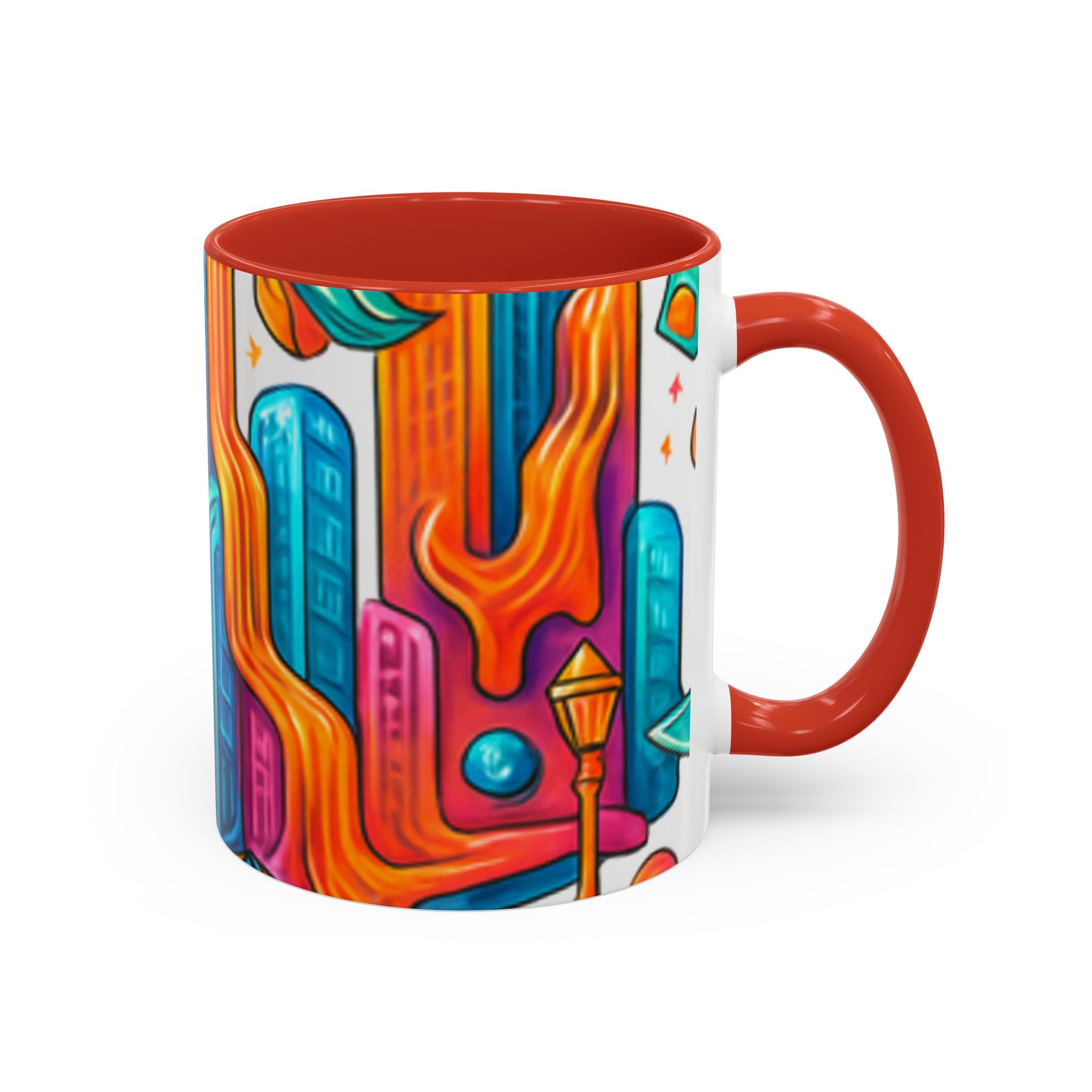 Colorful Cosmic Design Accent Coffee Mug | Cute Modern Cosmic Art