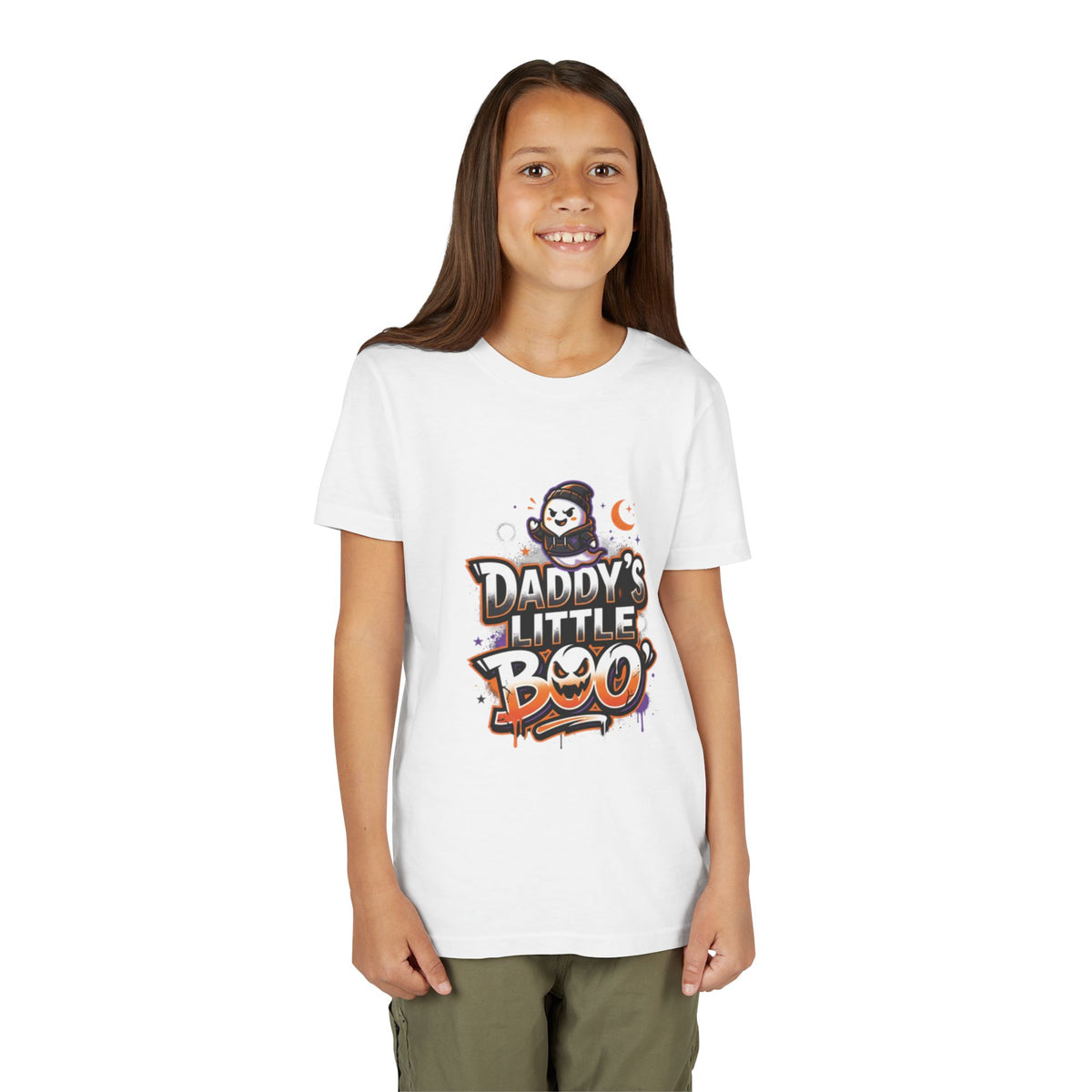 Youth Halloween Tee — “Daddy’s Little Boo” / “Spooky &amp; Unbothered” Kids Costume Shirt