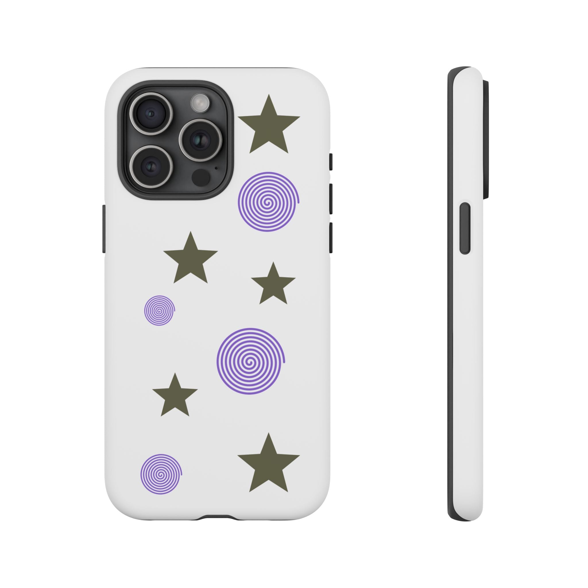 Trendy Phone Case, Stylish Phone Cover, Protective Phone Shell, Unique Phone Accessory, Gift for Her, Star and Swirl Design
