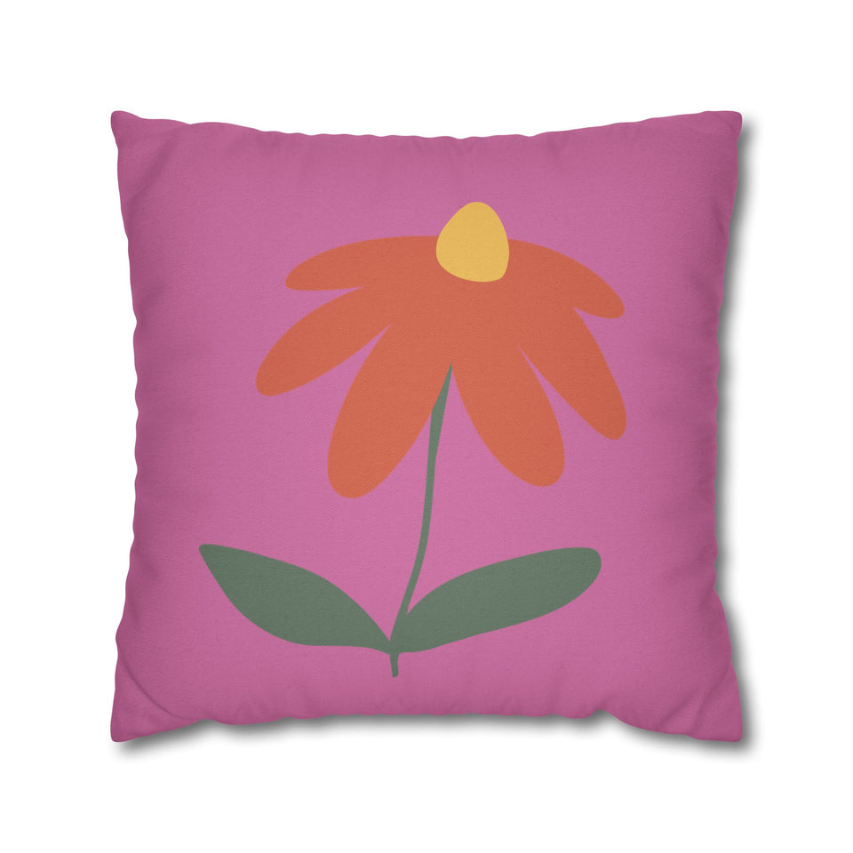 Vibrant Floral Square Pillowcase, Cozy Home Decor, Gift, Bedroom Accent, Spring Interior, Flower Cushion Cover
