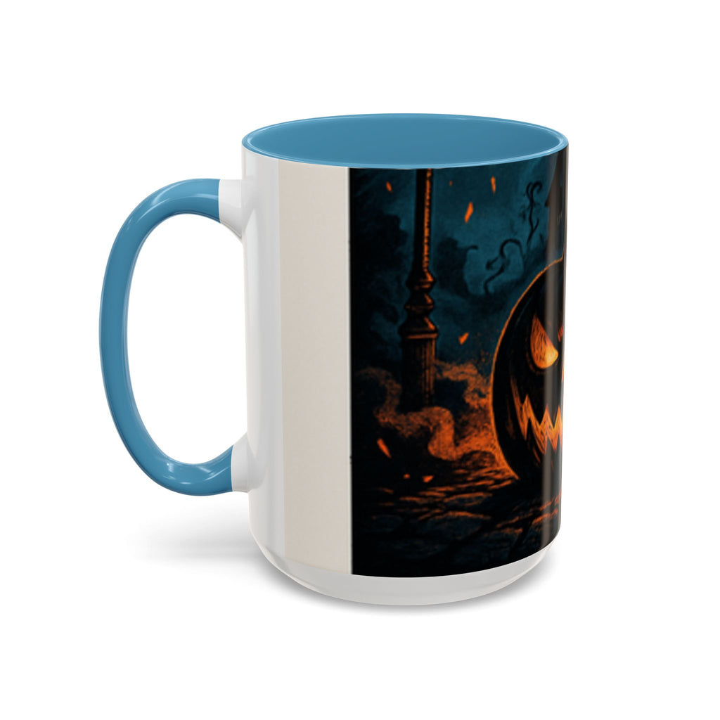 Spooky Pumpkin Coffee Accent Mug — Autumn Vibes Ceramic Coffee Cup (11/15 oz)