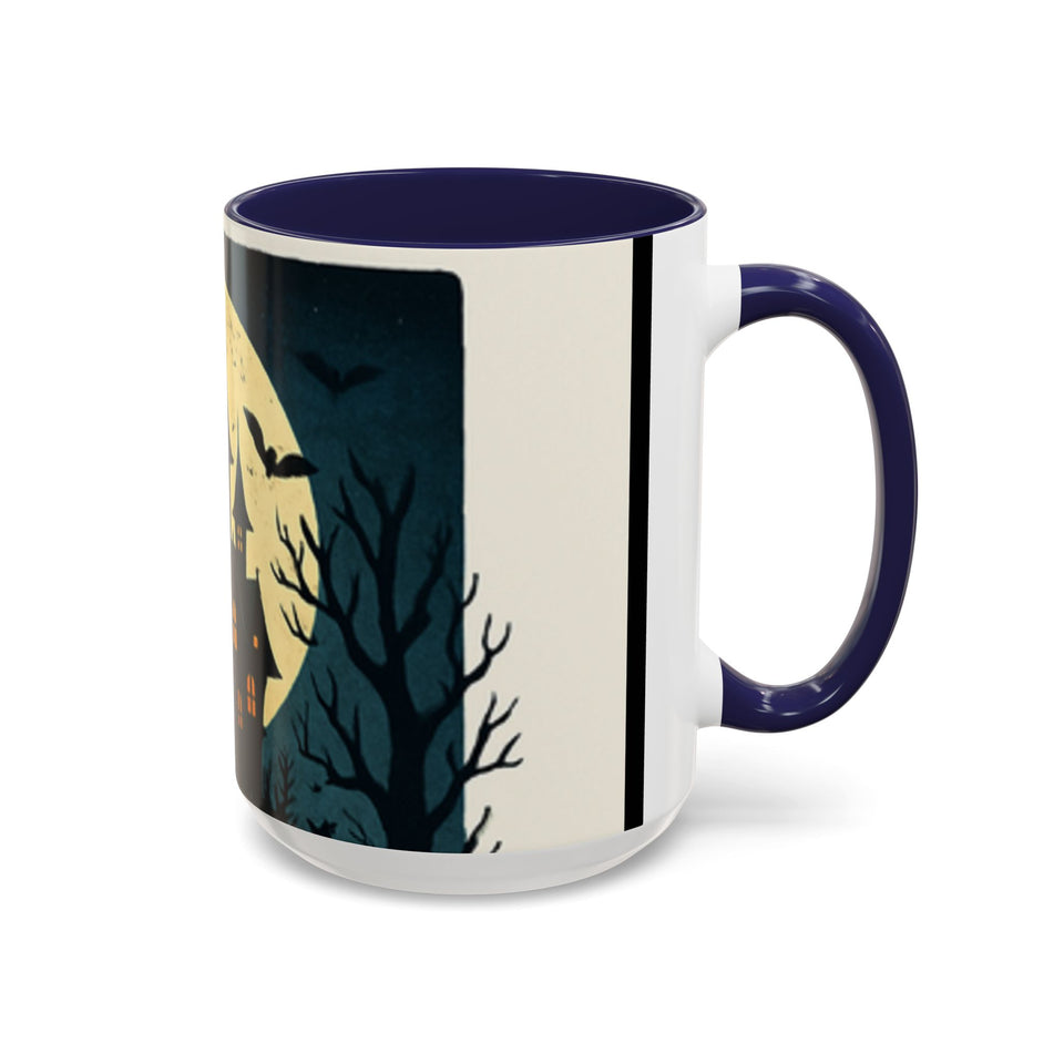CartersLog Cozy October Fright Night Accent Coffee Mug – 11oz & 15oz Autumn Halloween Ceramic Cup
