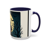 CartersLog Cozy October Fright Night Accent Coffee Mug – 11oz & 15oz Autumn Halloween Ceramic Cup