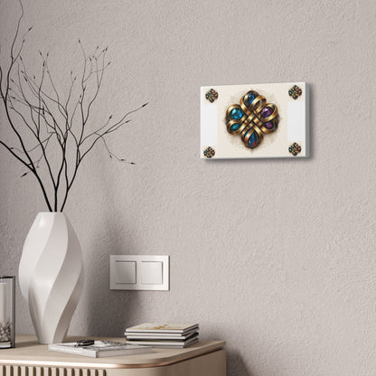 Canvas Wall Art, Elegant Gemstone Knot Design, Home Decor, Unique Gift, Art Print, Wall Hanging, Apartment Decor
