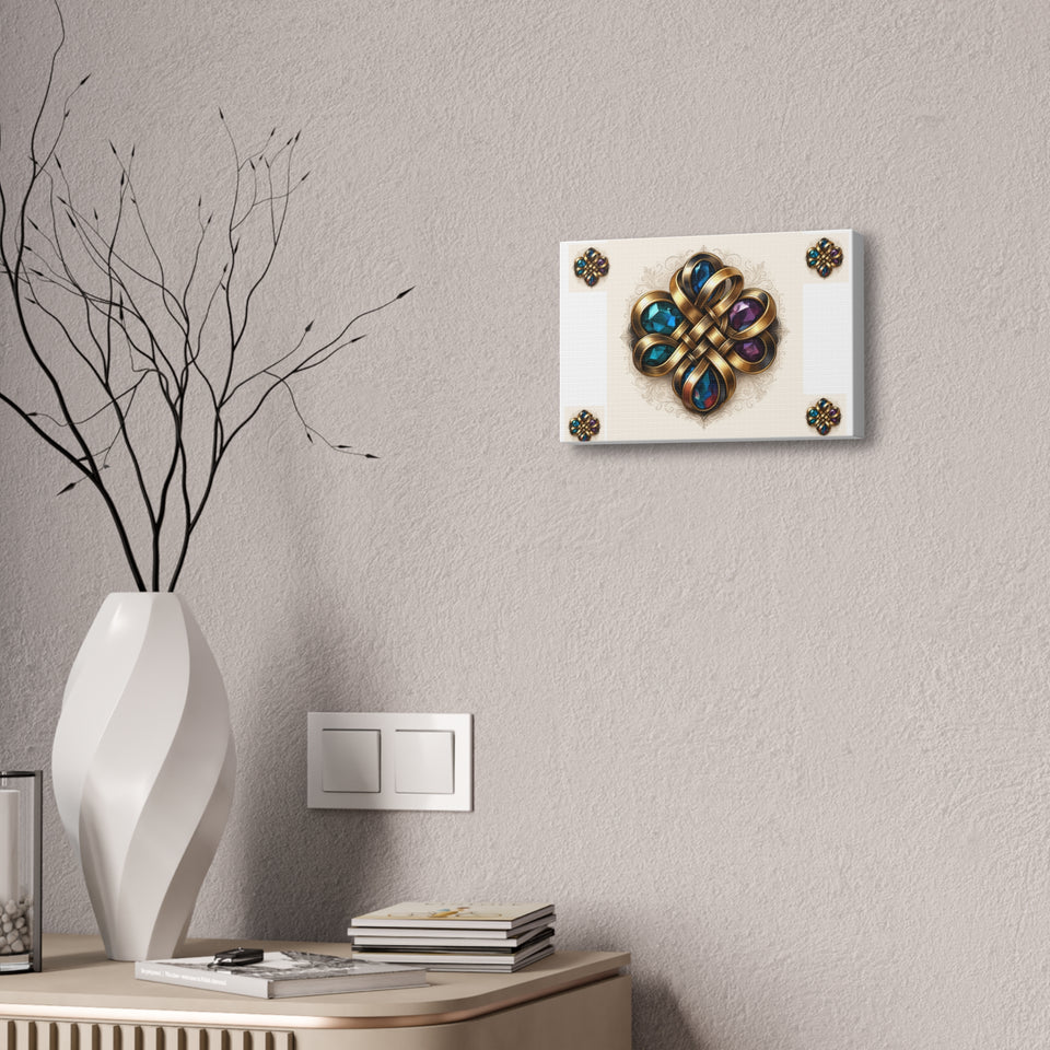Canvas Wall Art, Elegant Gemstone Knot Design, Home Decor, Unique Gift, Art Print, Wall Hanging, Apartment Decor