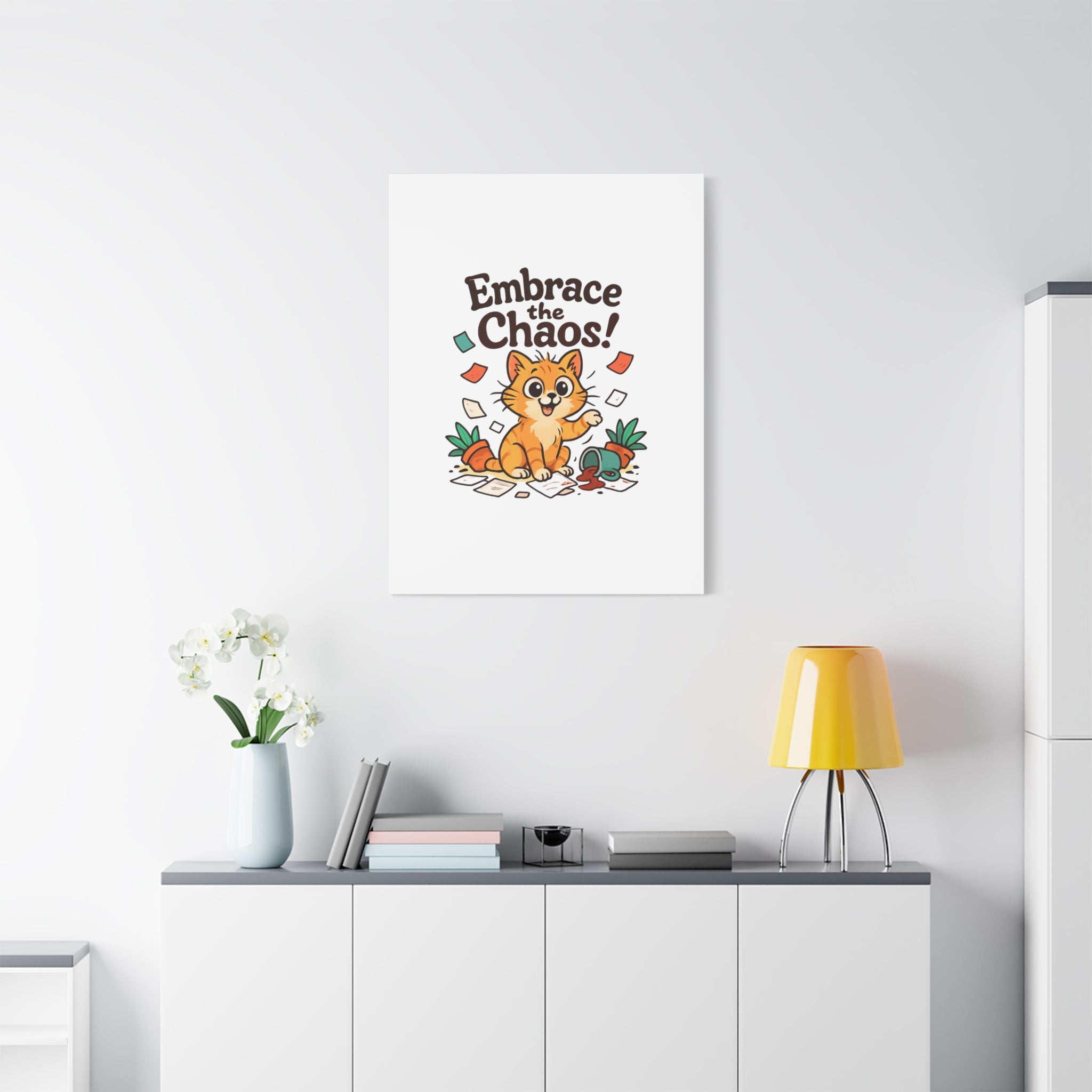 Embrace the Chaos! Cat Canvas | Matte Stretched Wall Art