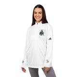 Green Floral Dragon Embroidery Quarter-Zip Pullover