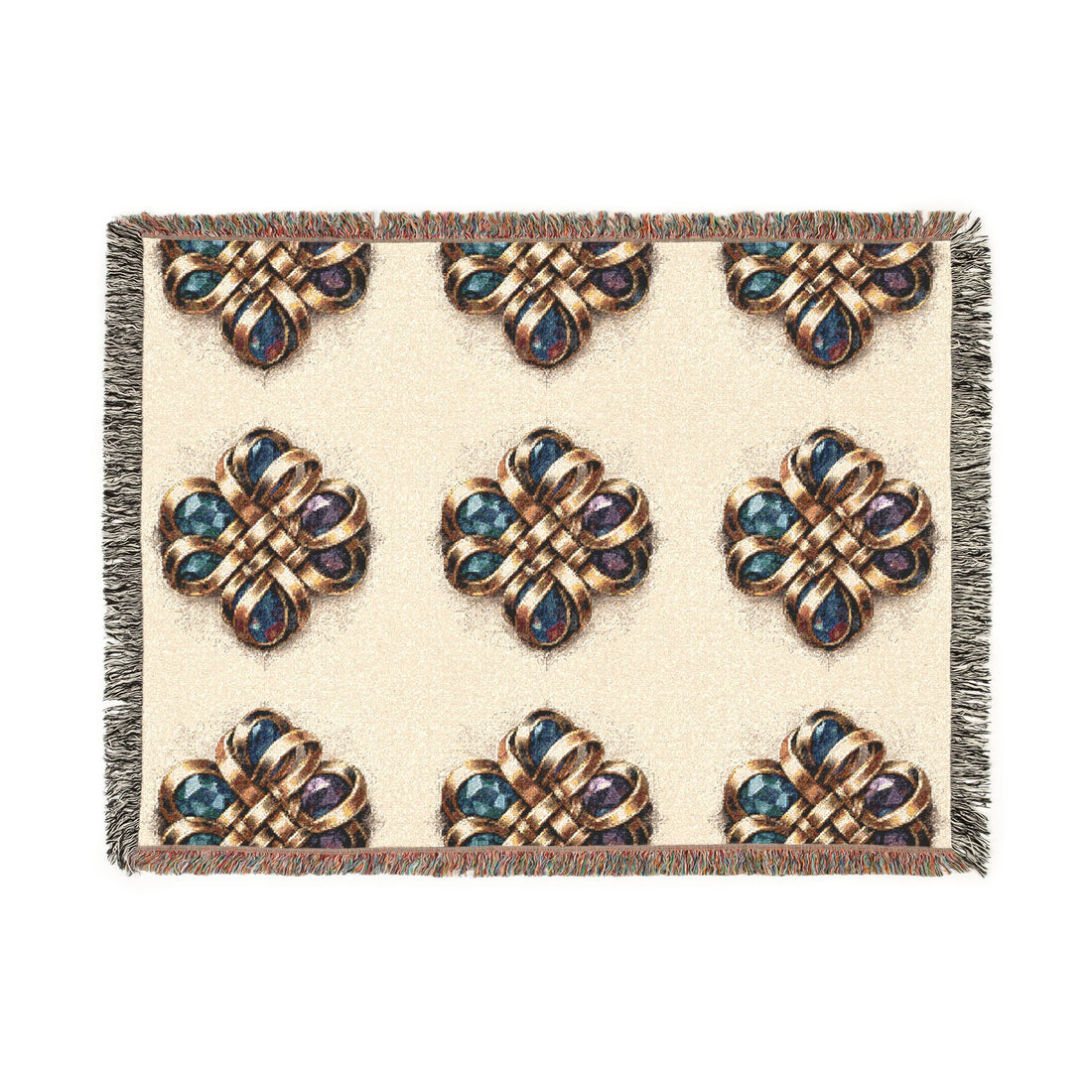 CartersLog Gemstone Woven Cotton Throw Blanket – Colorful Boho Home Decor, 3 Sizes