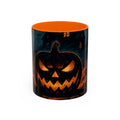 Spooky Pumpkin Coffee Accent Mug — Autumn Vibes Ceramic Coffee Cup (11/15 oz)