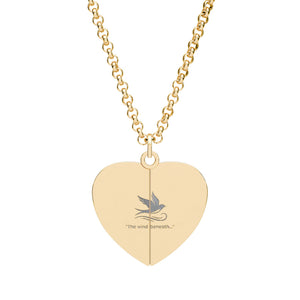 Hidden Message Necklace – Engraved Heart Wing Locket