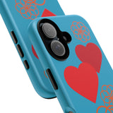 Stylish Phone Case with Floral Hearts Design, Tough Phone Cover, Unique Gift for Her, Trendy Accessories, Spring Vibe, Custom Cases