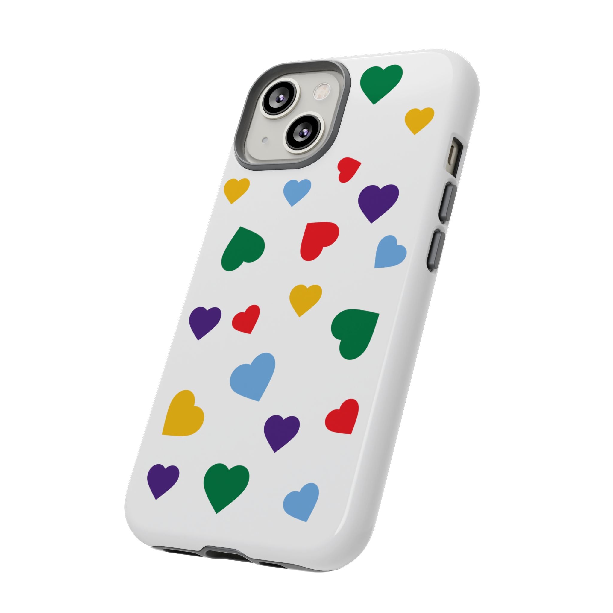 Rainbow Hearts Phone Case | Tough Cases, Spring Vibe, Trendy Accessories