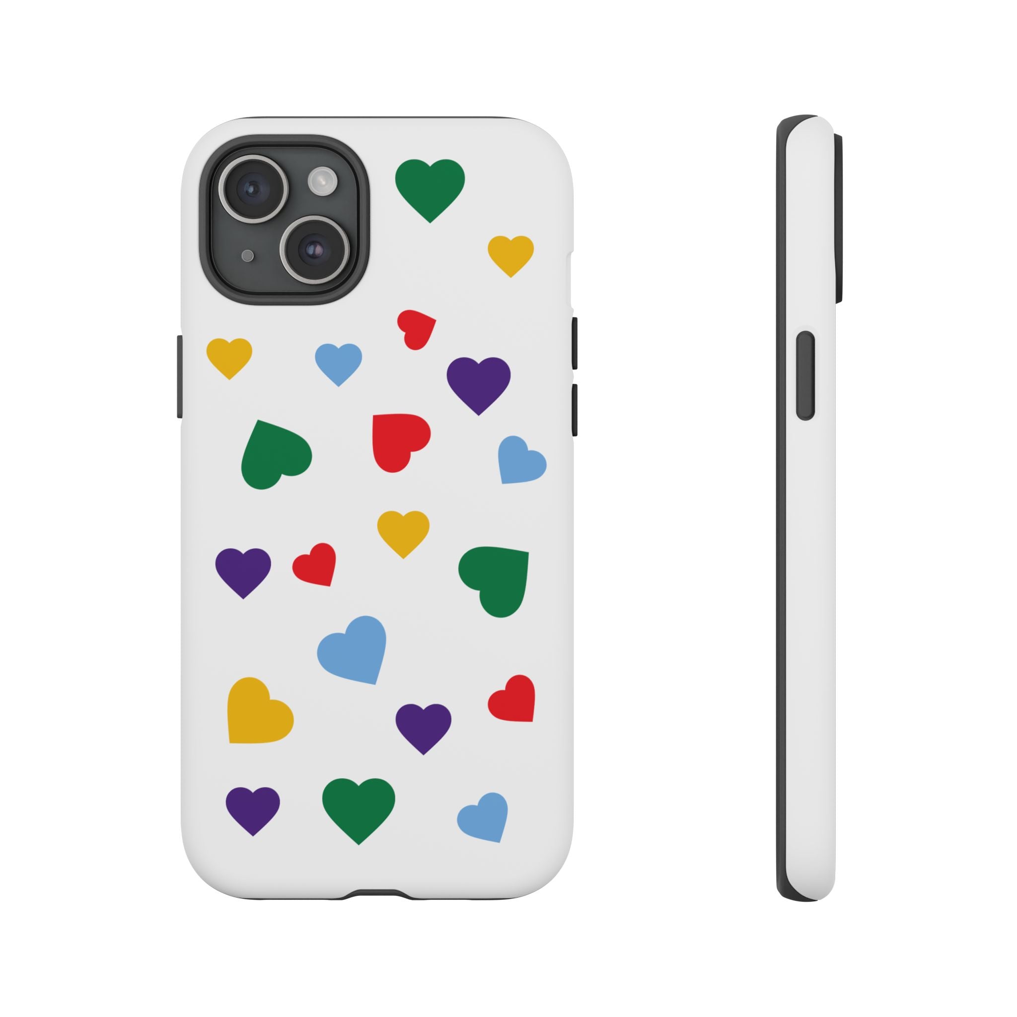 Rainbow Hearts Phone Case | Tough Cases, Spring Vibe, Trendy Accessories